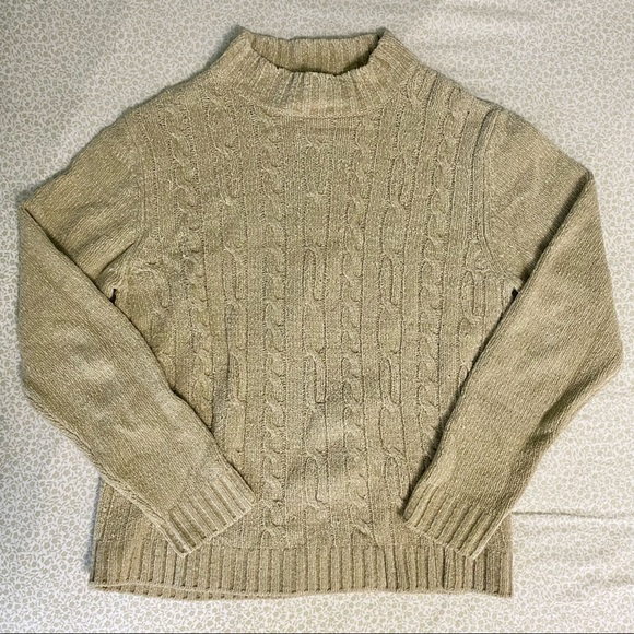 Mockneck cableknit sweater - Picture 4 of 5